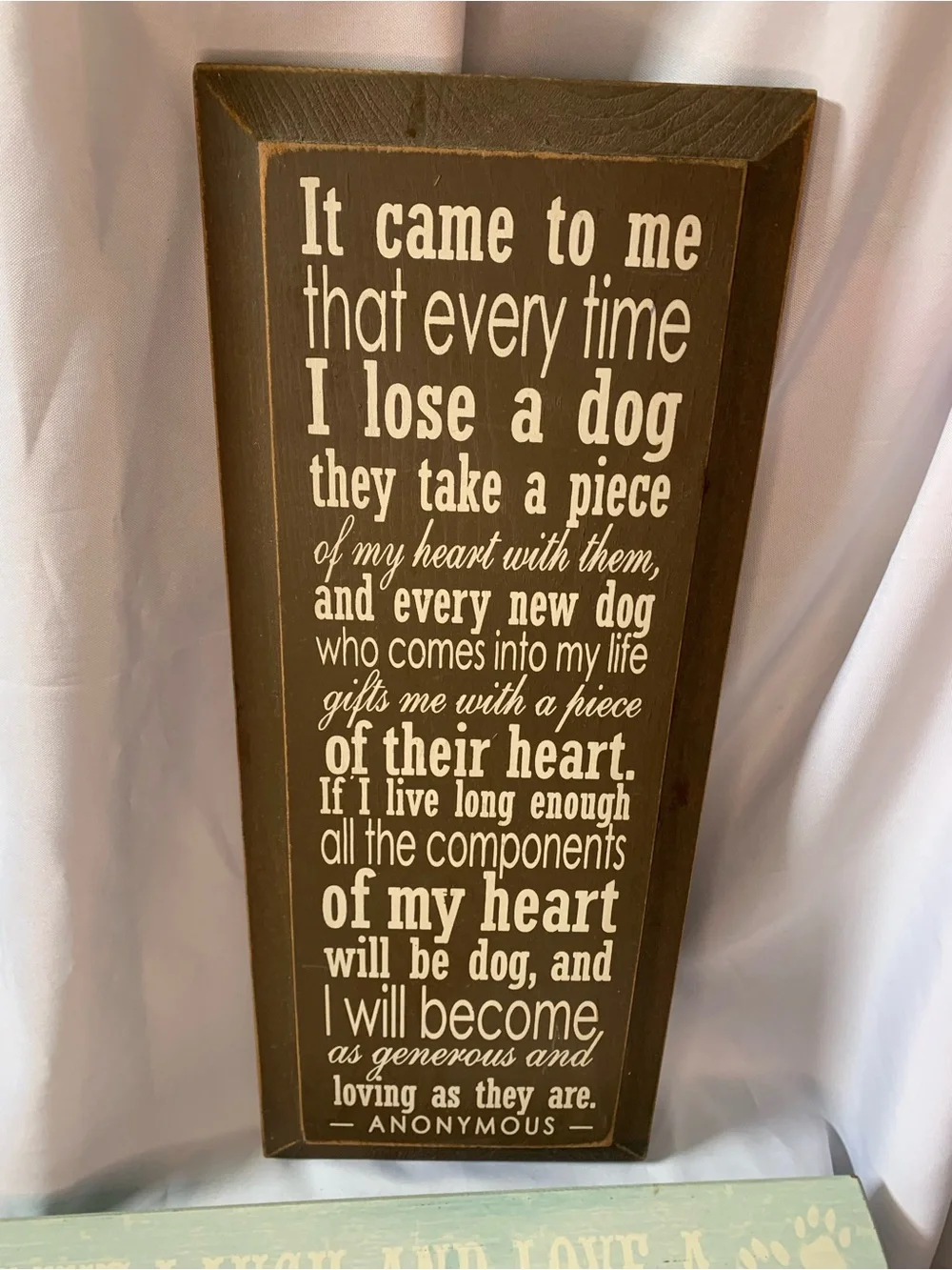 Dog Love Wall Shelves Signs Set Bundle of 3 Brown Blue Inspirational Plaques
